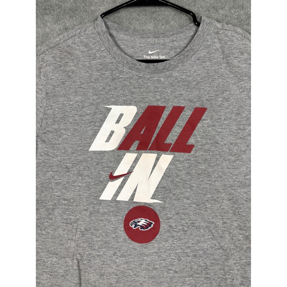 Nike‎ The Nike Tee Long Sleeve Ball In Graphic Shirt Medium Gray - Picture 4 of 8